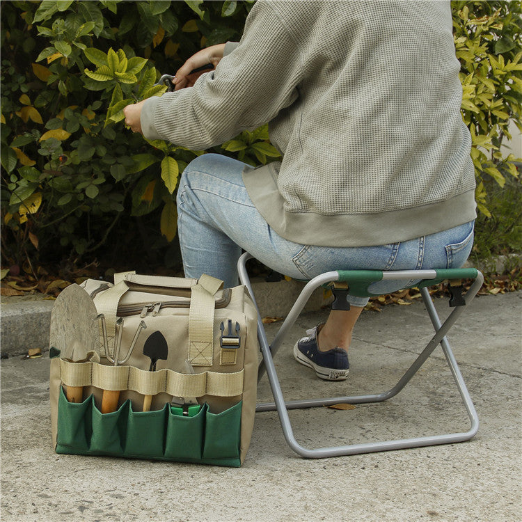 Gardening Stool With Tote Bag Chair Garden