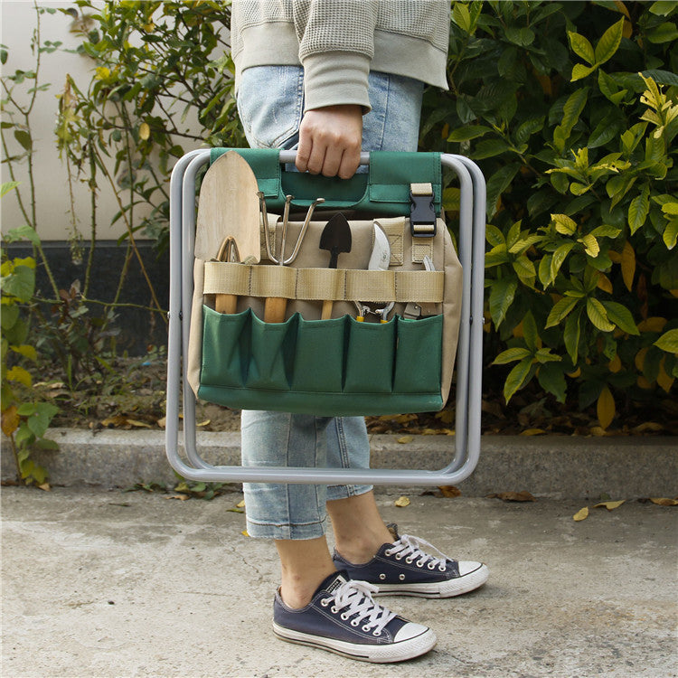Gardening Stool With Tote Bag Chair Garden