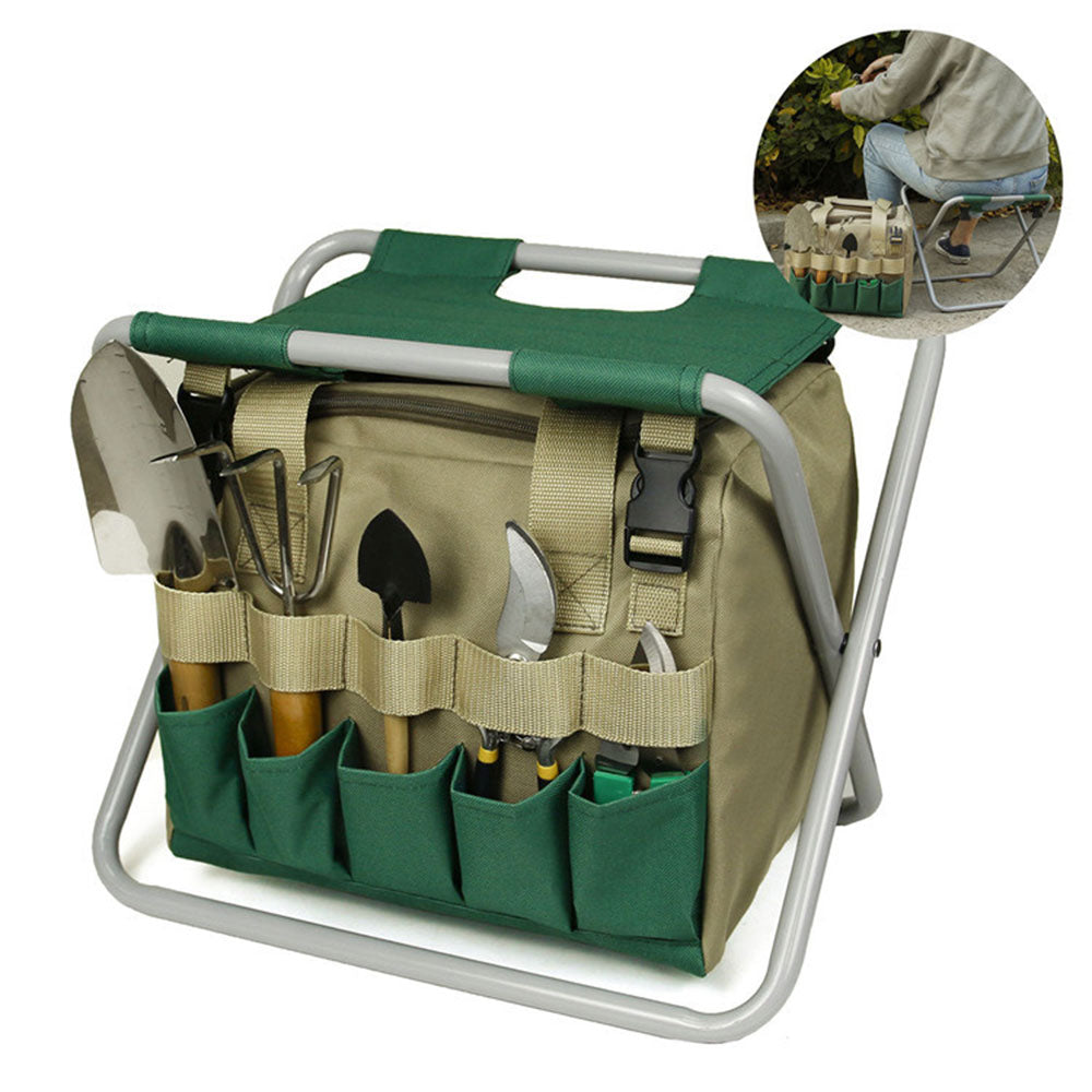 Gardening Stool With Tote Bag Chair Garden